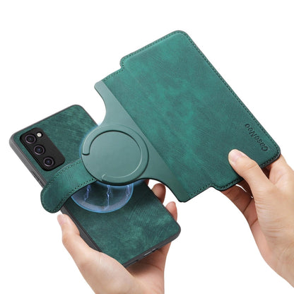 For Galaxy S20 FE CaseNeo MagSafe RFID Anti-theft Retro Leather Phone Case(Green)