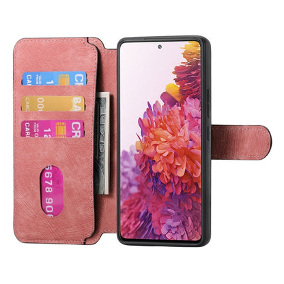 Pour étui Samsung Galaxy S20 FE, étui de téléphone en cuir rétro anti-RFID Neo MagSafe (rose)