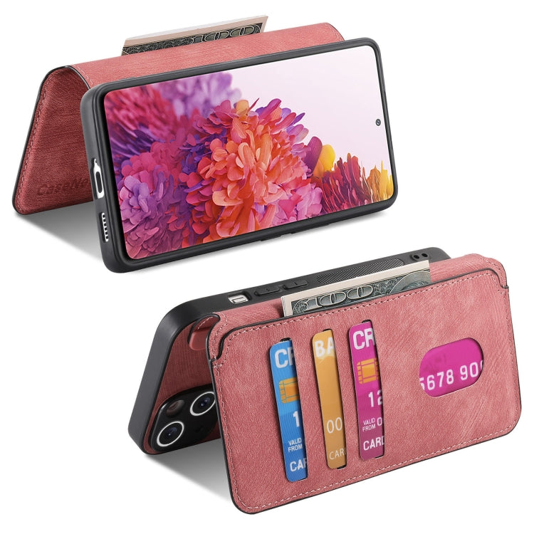 Pour étui Samsung Galaxy S20 FE, étui de téléphone en cuir rétro anti-RFID Neo MagSafe (rose)