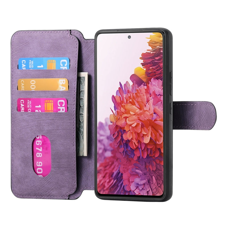 For Galaxy S20 FE CaseNeo MagSafe RFID Anti-theft Retro Leather Phone Case(Purple)