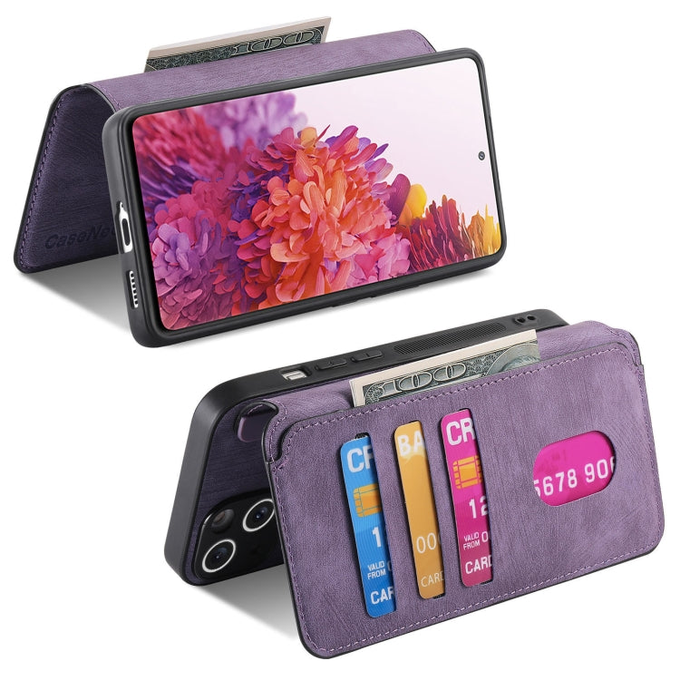 For Galaxy S20 FE CaseNeo MagSafe RFID Anti-theft Retro Leather Phone Case(Purple)