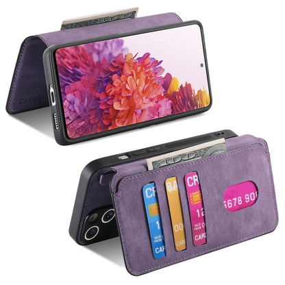 For Galaxy S20 FE CaseNeo MagSafe RFID Anti-theft Retro Leather Phone Case(Purple)
