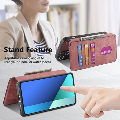 For Redmi Note 13 4G CaseNeo MagSafe RFID Anti-theft Retro Leather Phone Case(Pink)