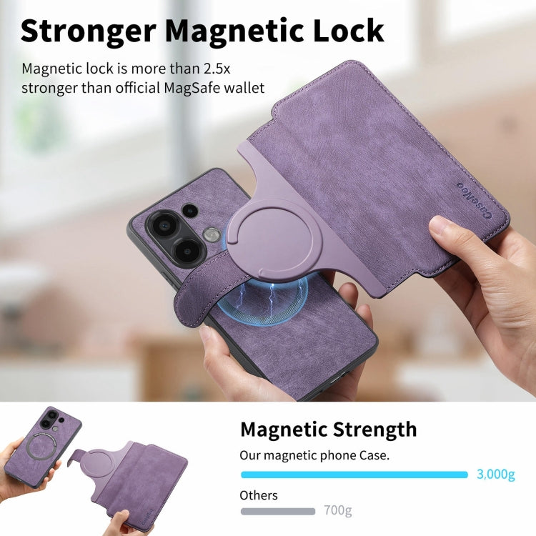 For Redmi Note 13 4G CaseNeo MagSafe RFID Anti-theft Retro Leather Phone Case(Purple)