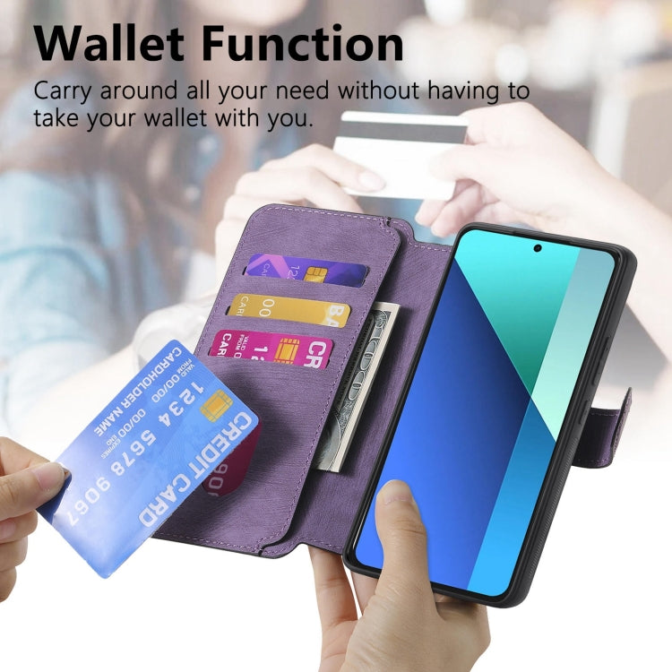 For Redmi Note 13 4G CaseNeo MagSafe RFID Anti-theft Retro Leather Phone Case(Purple)