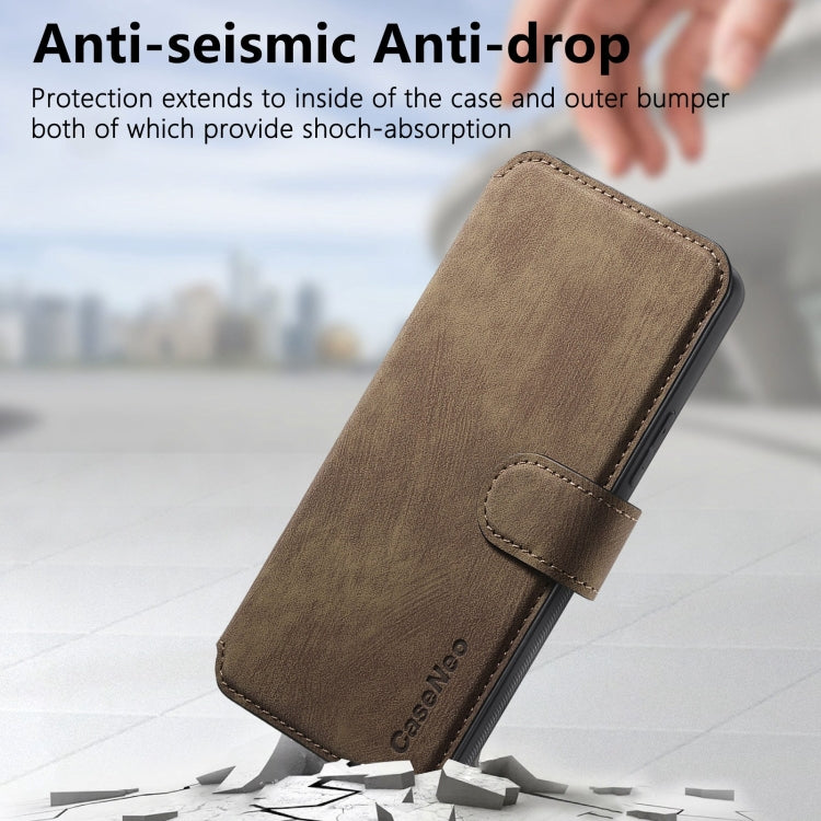 Pour l'étui Redmi Note 13 Pro 5G Étui de téléphone en cuir rétro Néo MagSafe anti-RFID (Marron)