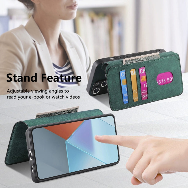 For Redmi Note 13 Pro 5G CaseNeo MagSafe RFID Anti-theft Retro Leather Phone Case(Green)
