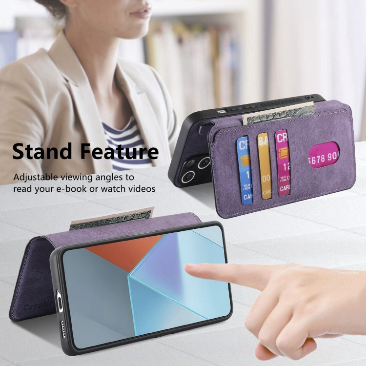 Pour l'étui Redmi Note 13 Pro 5G Housse en cuir rétro Neo MagSafe RFID anti-vol (Violet)
