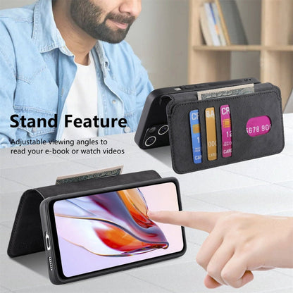 For Redmi 12C CaseNeo MagSafe RFID Anti-theft Retro Leather Phone Case(Black)
