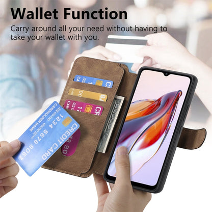 For Redmi 12C CaseNeo MagSafe RFID Anti-theft Retro Leather Phone Case(Brown)
