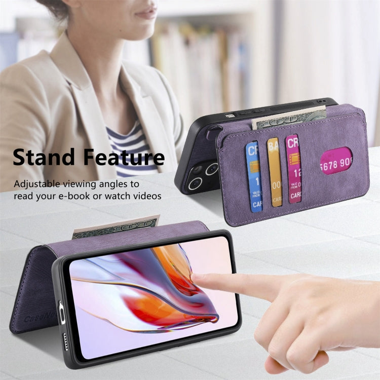 For Redmi 12C CaseNeo MagSafe RFID Anti-theft Retro Leather Phone Case(Purple)