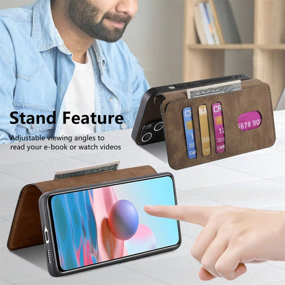 For Redmi Note 10 4G / Note 10S CaseNeo MagSafe RFID Anti-theft Retro Leather Phone Case(Brown)