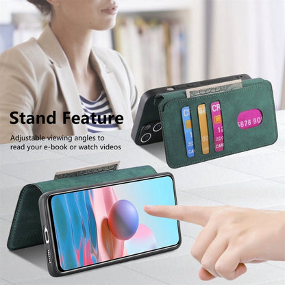 Pour Redmi Note 10 4G / Note 10S Coque Téléphone en cuir rétro anti-RFID Neo MagSafe (Vert)