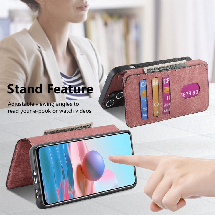 For Redmi Note 10 4G / Note 10S CaseNeo MagSafe RFID Anti-theft Retro Leather Phone Case(Pink)