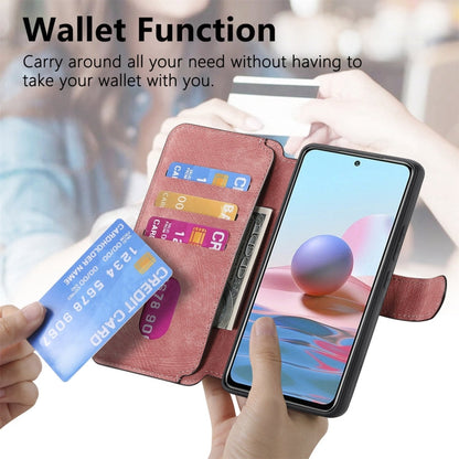 For Redmi Note 10 4G / Note 10S CaseNeo MagSafe RFID Anti-theft Retro Leather Phone Case(Pink)