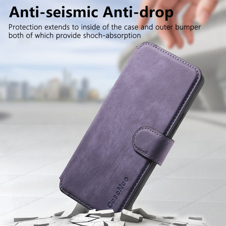 For Redmi Note 10 4G / Note 10S CaseNeo MagSafe RFID Anti-theft Retro Leather Phone Case(Purple)