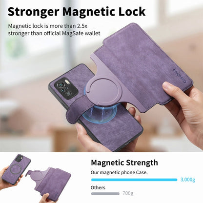 For Redmi Note 10 4G / Note 10S CaseNeo MagSafe RFID Anti-theft Retro Leather Phone Case(Purple)