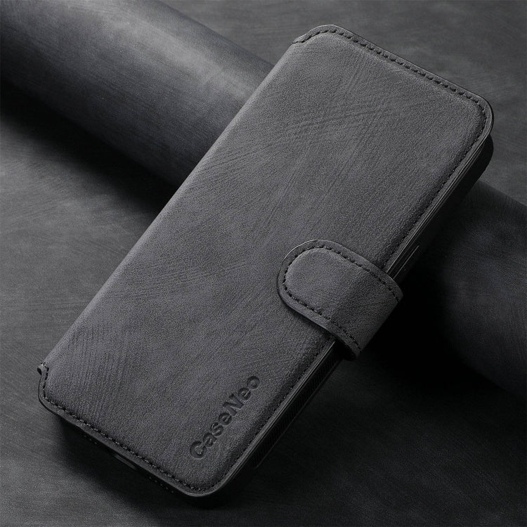 For Redmi 9A CaseNeo MagSafe RFID Anti-theft Retro Leather Phone Case(Black)