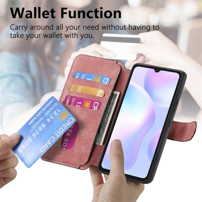 For Redmi 9A CaseNeo MagSafe RFID Anti-theft Retro Leather Phone Case(Pink)