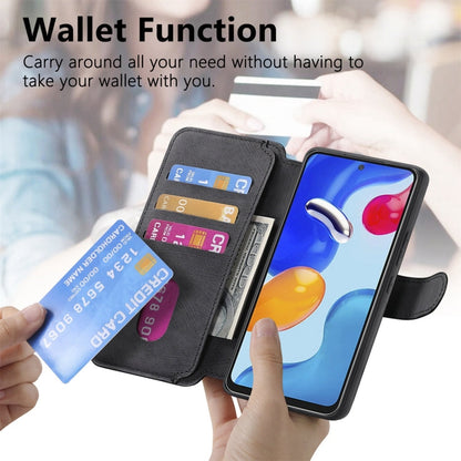 For Redmi Note 11S 4G CaseNeo MagSafe RFID Anti-theft Retro Leather Phone Case(Black)