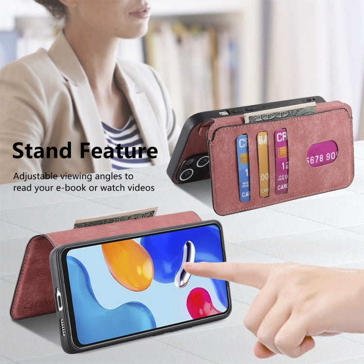 For Redmi Note 11S 4G CaseNeo MagSafe RFID Anti-theft Retro Leather Phone Case(Pink)