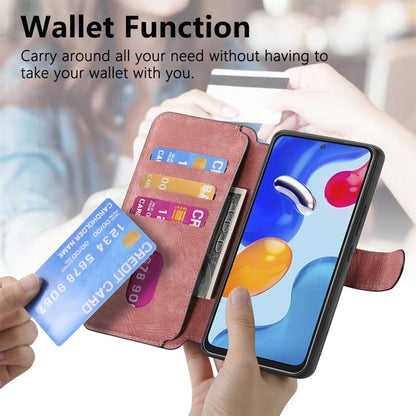 For Redmi Note 11S 4G CaseNeo MagSafe RFID Anti-theft Retro Leather Phone Case(Pink)