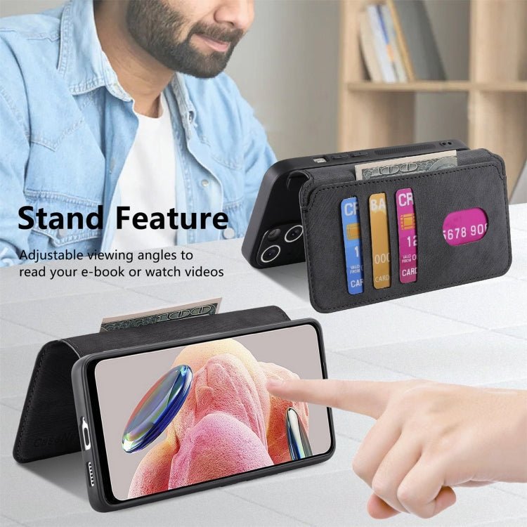 For Redmi Note 12 4G Global CaseNeo MagSafe RFID Anti-theft Retro Leather Phone Case(Black)