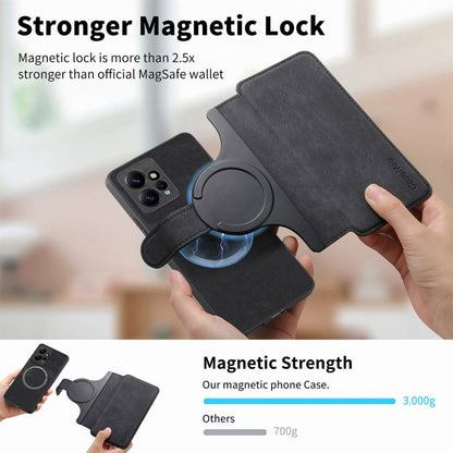 For Redmi Note 12 4G Global CaseNeo MagSafe RFID Anti-theft Retro Leather Phone Case(Black)