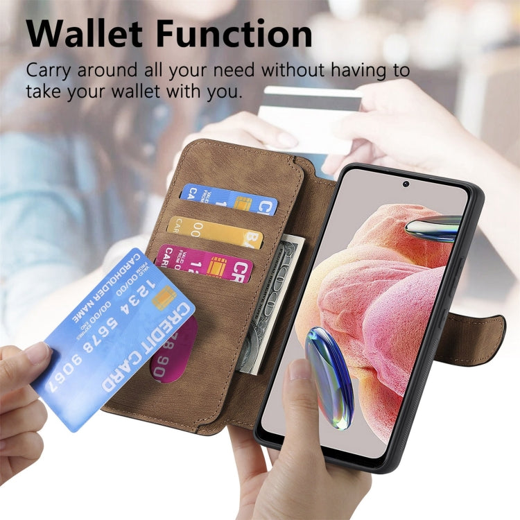 For Redmi Note 12 4G Global CaseNeo MagSafe RFID Anti-theft Retro Leather Phone Case(Brown)