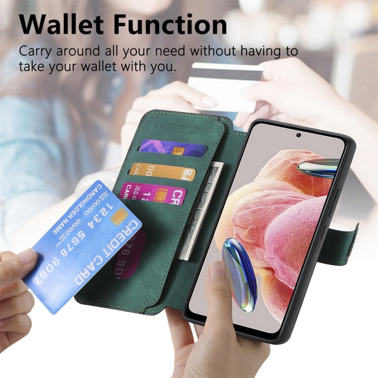 For Redmi Note 12 4G Global CaseNeo MagSafe RFID Anti-theft Retro Leather Phone Case(Green)