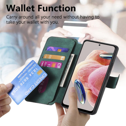 For Redmi Note 12 4G Global CaseNeo MagSafe RFID Anti-theft Retro Leather Phone Case(Green)
