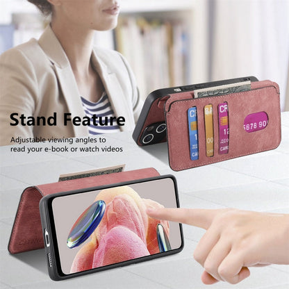Pour Redmi Note 12 4G Global Étui en cuir rétro anti-vol Neo MagSafe RFID (Rose)