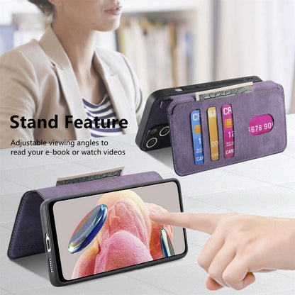 For Redmi Note 12 4G Global CaseNeo MagSafe RFID Anti-theft Retro Leather Phone Case(Purple)