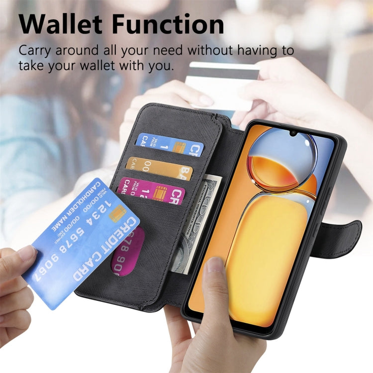 For Redmi 13C 4G / 13R CaseNeo MagSafe RFID Anti-theft Retro Leather Phone Case(Black)