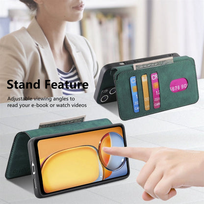 For Redmi 13C 4G / 13R CaseNeo MagSafe RFID Anti-theft Retro Leather Phone Case(Green)