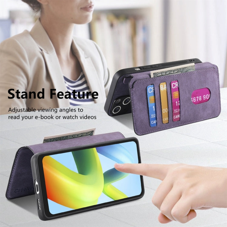 For Redmi A1 CaseNeo MagSafe RFID Anti-theft Retro Leather Phone Case(Purple)
