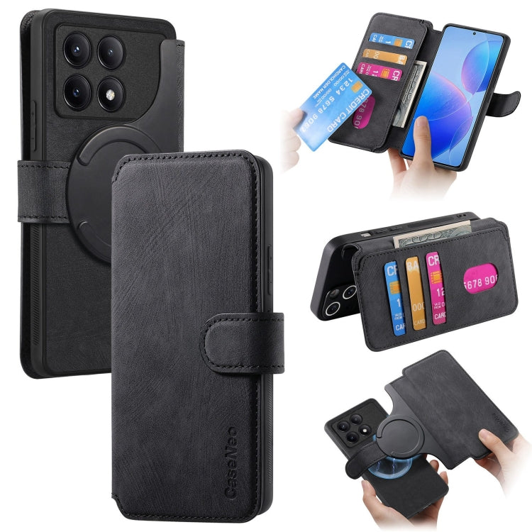 For Redmi K70 / K70 Pro CaseNeo MagSafe RFID Anti-theft Retro Leather Phone Case(Black)