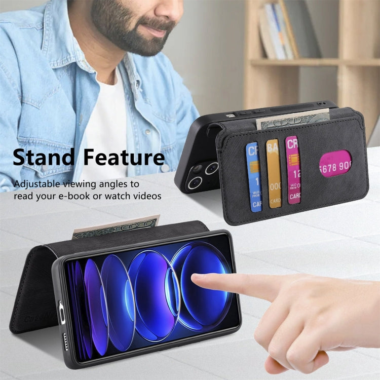 For Redmi Note 12 Pro+ 5G CaseNeo MagSafe RFID Anti-theft Retro Leather Phone Case(Black)