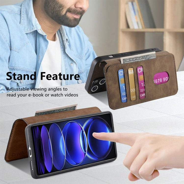 For Redmi Note 12 Pro+ 5G CaseNeo MagSafe RFID Anti-theft Retro Leather Phone Case(Brown)