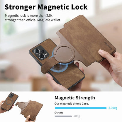 For Redmi Note 12 Pro+ 5G CaseNeo MagSafe RFID Anti-theft Retro Leather Phone Case(Brown)