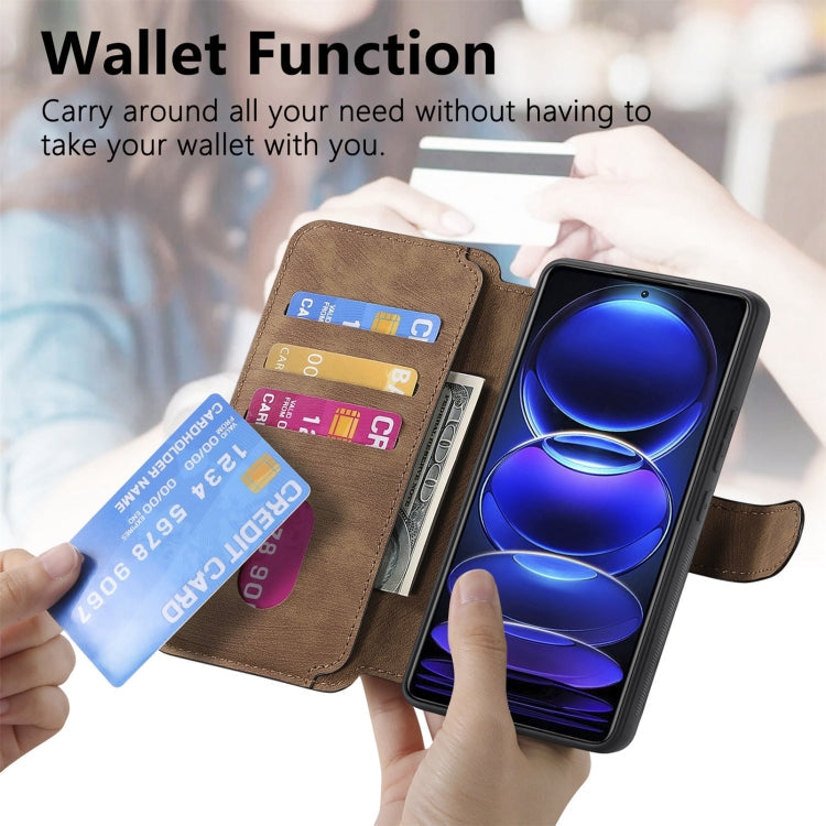 For Redmi Note 12 Pro+ 5G CaseNeo MagSafe RFID Anti-theft Retro Leather Phone Case(Brown)