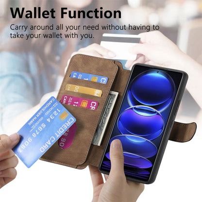 For Redmi Note 12 Pro+ 5G CaseNeo MagSafe RFID Anti-theft Retro Leather Phone Case(Brown)