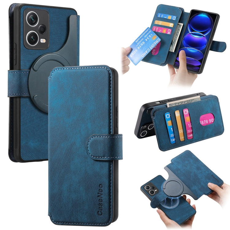 For Redmi Note 12 Pro+ 5G CaseNeo MagSafe RFID Anti-theft Retro Leather Phone Case(Blue)