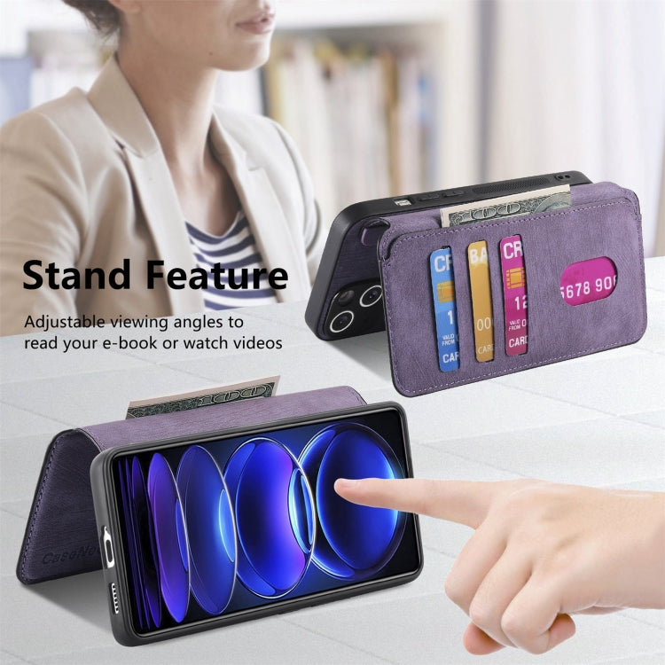 For Redmi Note 12 Pro+ 5G CaseNeo MagSafe RFID Anti-theft Retro Leather Phone Case(Purple)