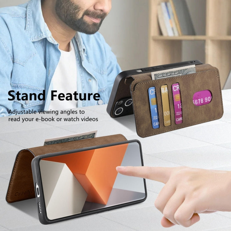 For Redmi Note 13 Pro+ 5G CaseNeo MagSafe RFID Anti-theft Retro Leather Phone Case(Brown)