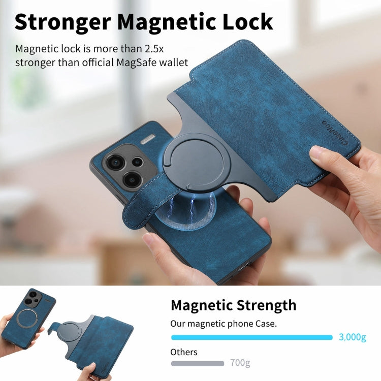 For Redmi Note 13 Pro+ 5G CaseNeo MagSafe RFID Anti-theft Retro Leather Phone Case(Blue)