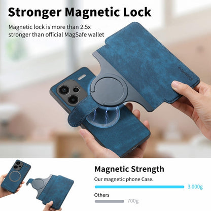 For Redmi Note 13 Pro+ 5G CaseNeo MagSafe RFID Anti-theft Retro Leather Phone Case(Blue)