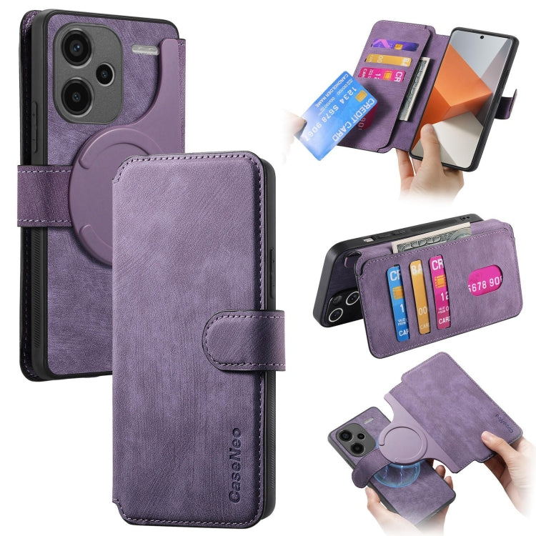 For Redmi Note 13 Pro+ 5G CaseNeo MagSafe RFID Anti-theft Retro Leather Phone Case(Purple)