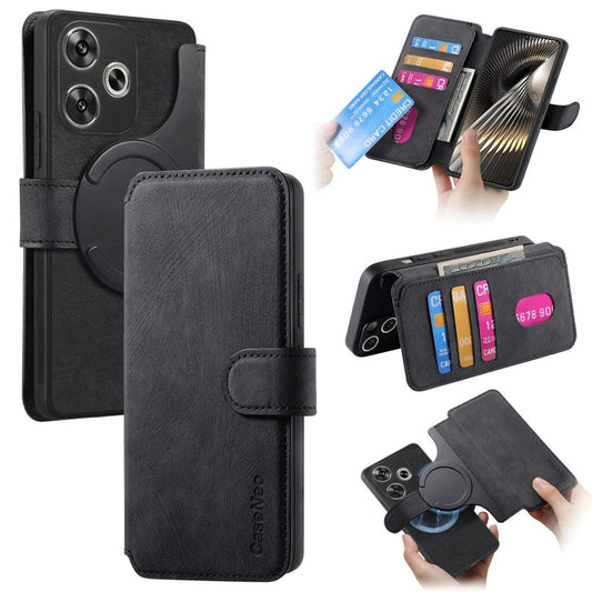 For Xiaomi Poco F6 CaseNeo MagSafe RFID Anti-theft Retro Leather Phone Case(Black)