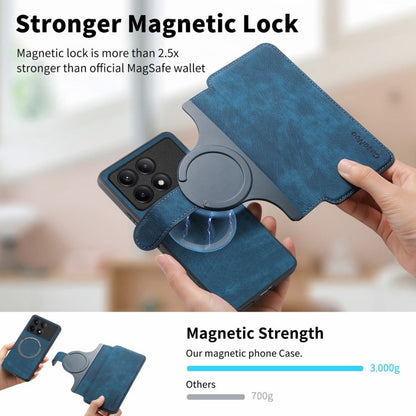For Xiaomi Poco F6 Pro CaseNeo MagSafe RFID Anti-theft Retro Leather Phone Case(Blue)
